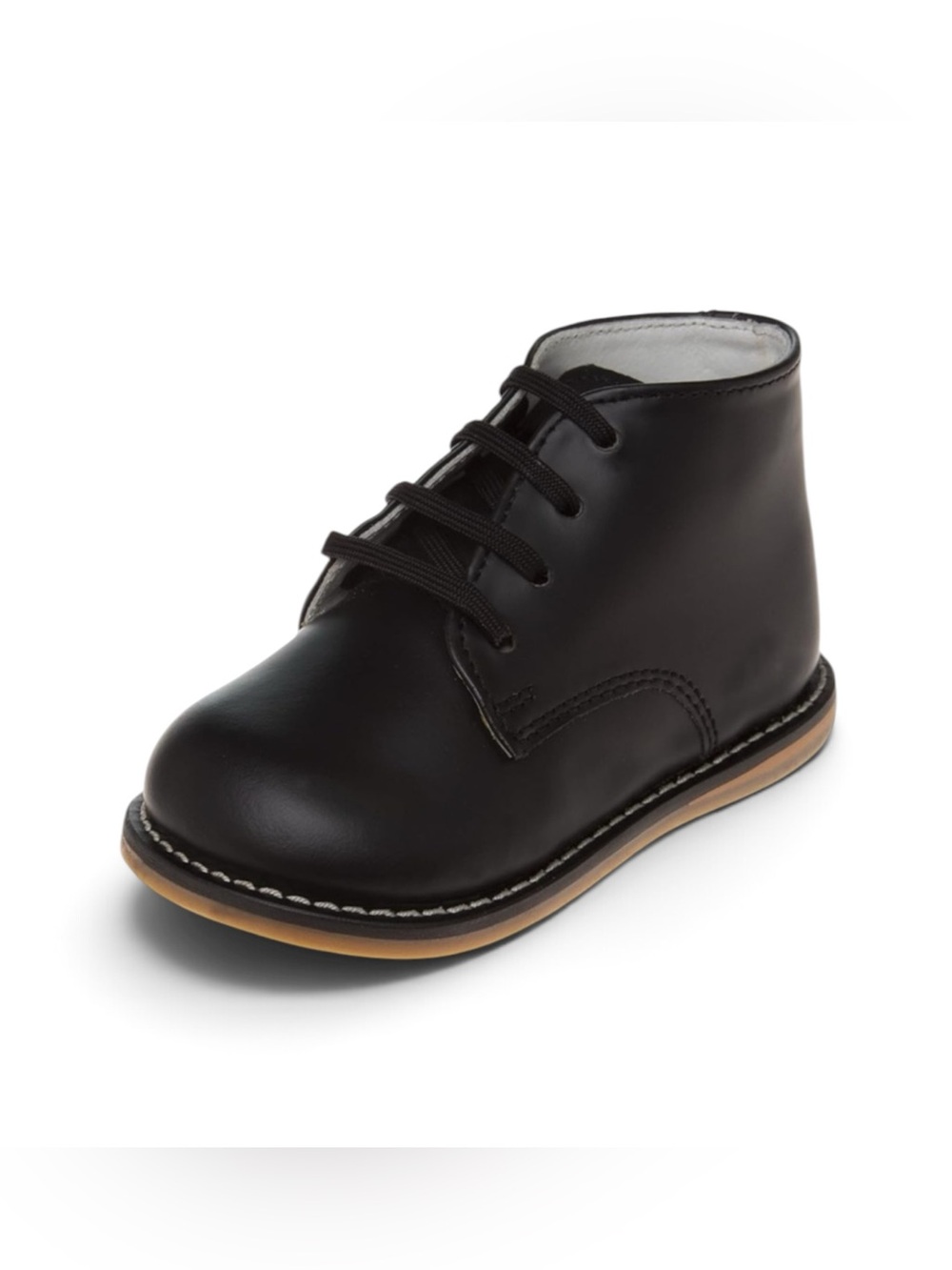 Josmo Walker Unisex Black Leather Baby Walking Shoes - Size 3.5
